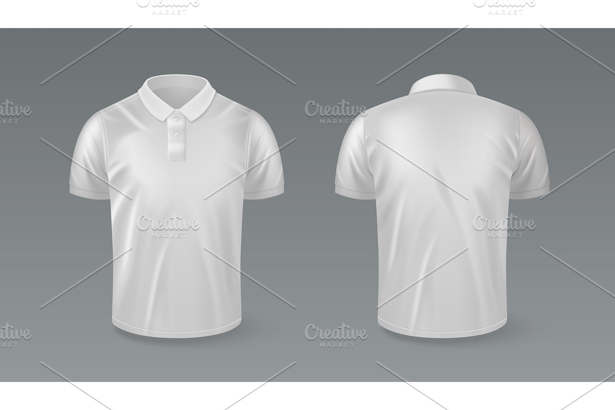 Male polo shirt mockup front and, an Object Illustration by art PVP - market