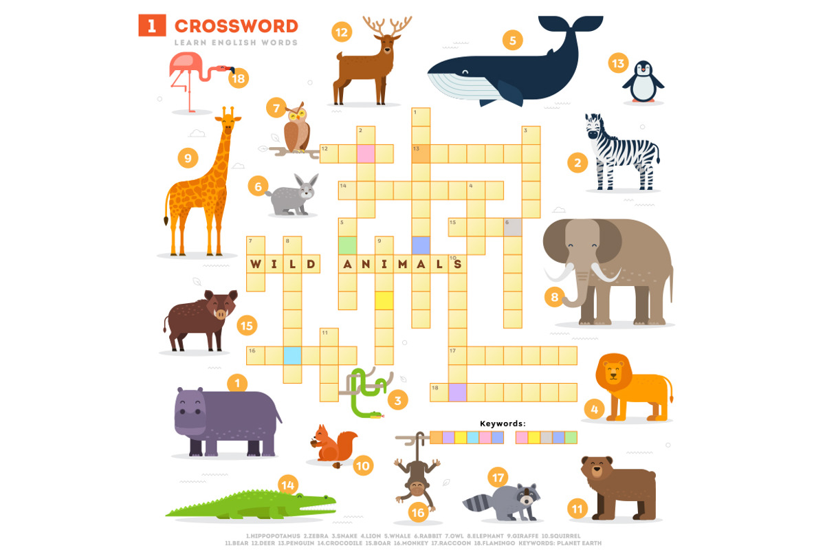 6 Crosswords - Learn English words, an Object Graphic by Bezvershenko (Photo 2 of 8)