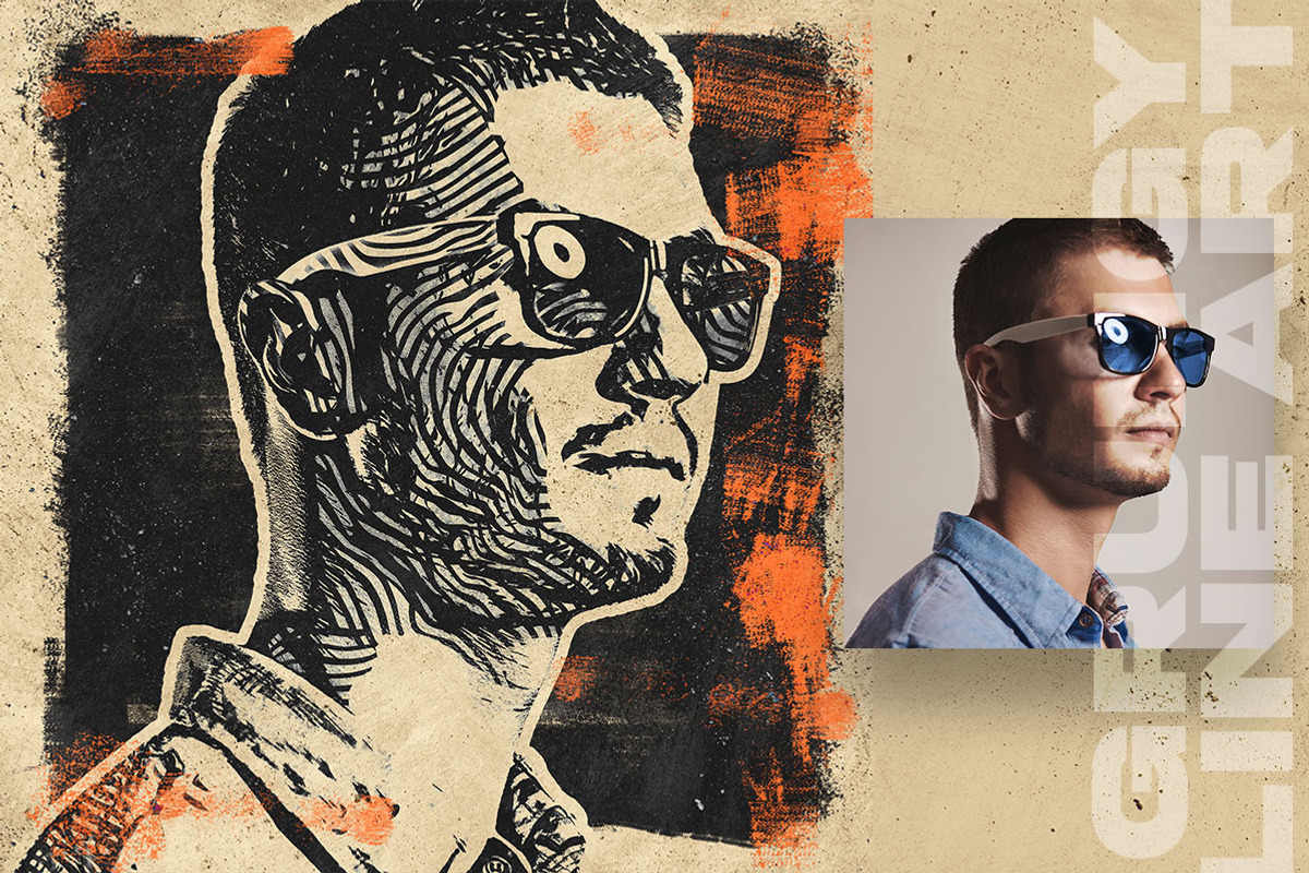 Grungy Line Art Photo Effects, an Action Add-On by Amorjesu.com (Photo 9 of 25)
