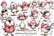 Whimsical Funny Spring Bird Clipart, an Illustration by OK Design (Thumbnail 1 of 6)