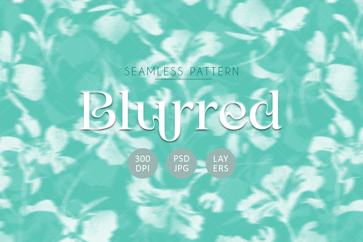 Seamless Blurred Mint Floral Pattern, a Pattern Graphic by Talip Memis (Photo 1 of 13)