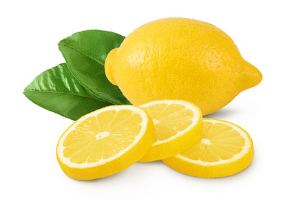 Ripe lemon slices isolated on white, a Food & Drink Photo by NataPhoto