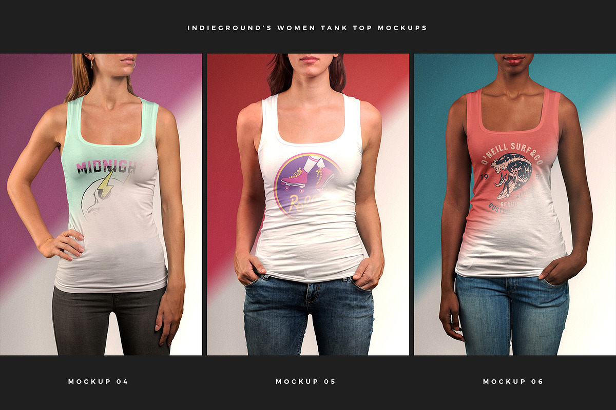 Women Tank Top Mockups, an Apparel Mockup by Indieground Design Inc. (Photo 3 of 5)