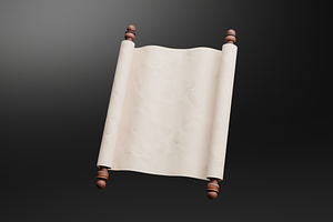 3D Ancient Blank Scroll, an Object 3D Model by Dudukbersama