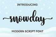 Snowday | Script Font, a Script Font by BearyType Studio (Thumbnail 1 of 7)