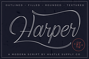 Harper Script, a Script Font by Hustle Supply Co. (Thumbnail 1 of 7)