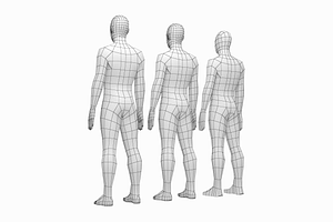 Male Low Poly Base Mesh Rest Pose