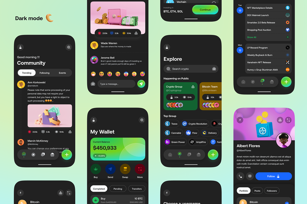 Crypto Community App UI Kit, an App Template by Trung (Photo 7 of 8)