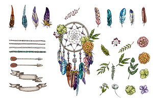 Dream Catcher And Vintage Elements