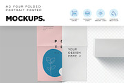 A3 Size 4 Folded Poster Mockups, an Advertising Mockup by megostudi0 (Thumbnail 3 of 6)