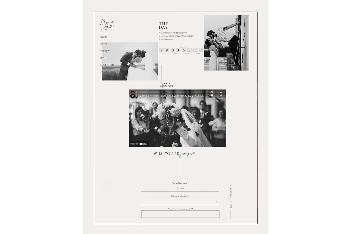 Wedding WIX Website Template Minimal, a Wix Template by Ivyandpalette (Photo 3 of 7)