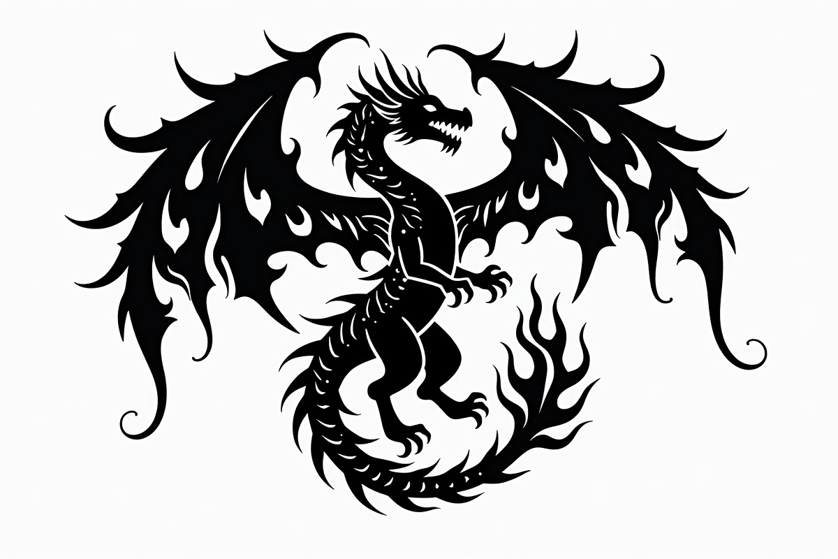 Fierce Black Dragon Emblem Bundle, an Illustration by Designs_River (Photo 9 of 9)