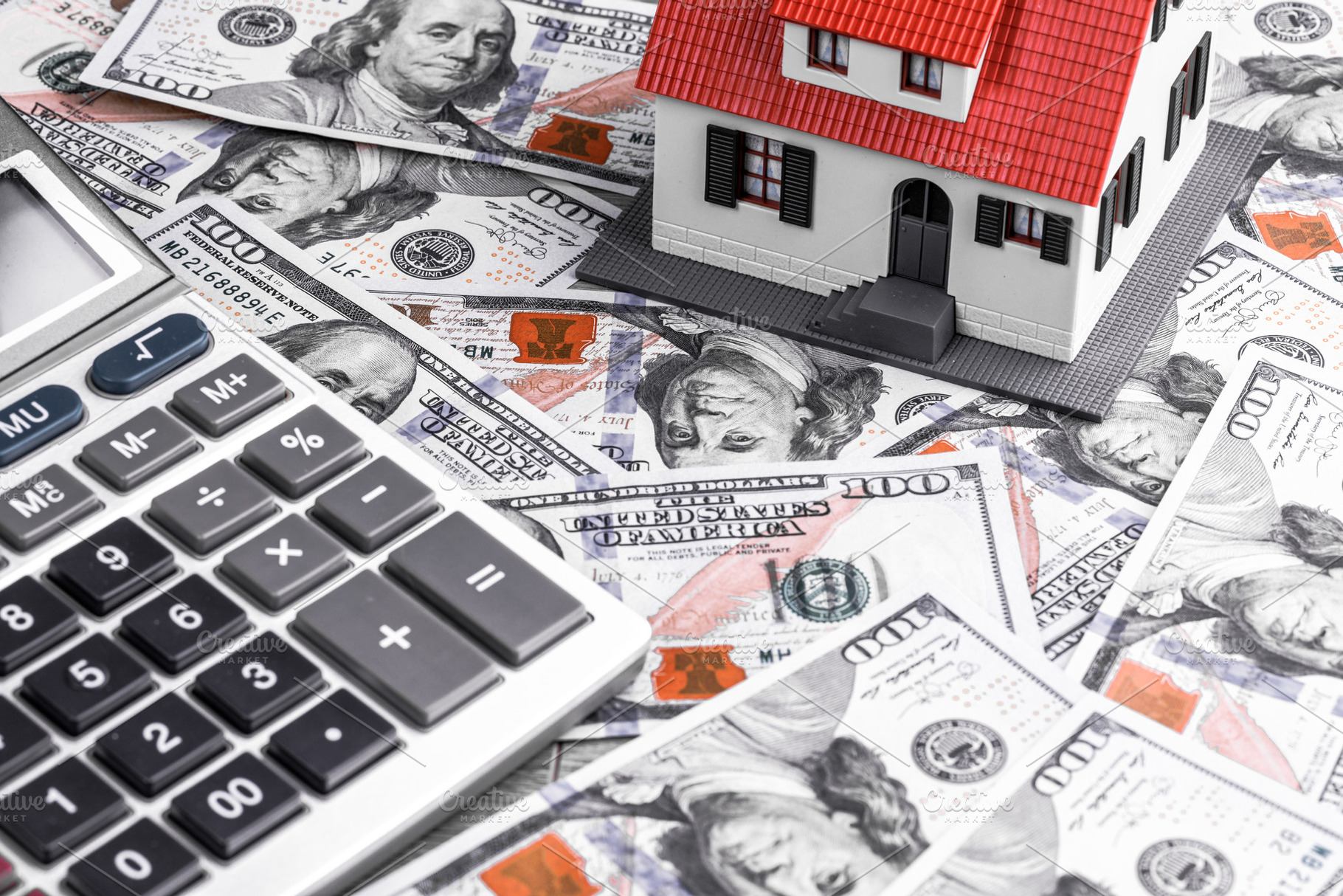 Closeup of a house model, a Business Photo by FineArtStudio