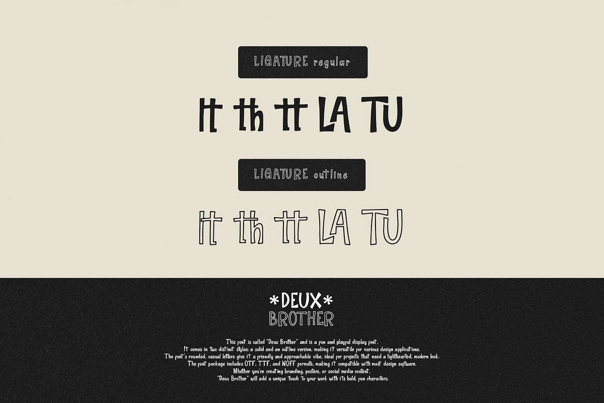 Deux Brother | Fun Display 2 Style, a Handwritten Font by Denustudios (Photo 15 of 15)