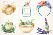 Watercolor Spa Clipart, Self Care Pn, an Illustration by Libby Wishes (Thumbnail 5 of 7)