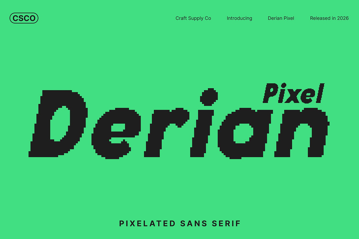 Derian Pixel, a Sans Serif Font by Craft Supply Co. (Photo 1 of 8)