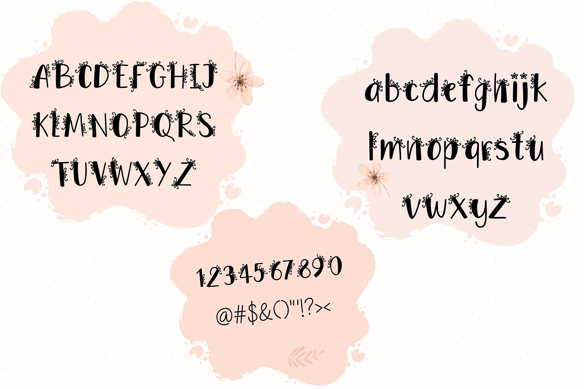 Flowers bundle font, a Script Font by JJuta (Photo 9 of 13)