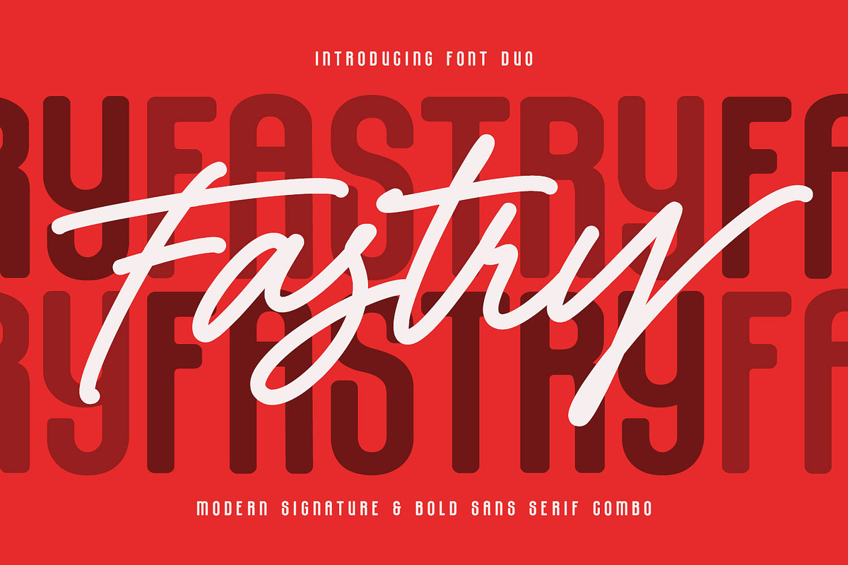 Fastry Font Duo Signature Sans Combo, a Script Font by Maulana Creative (Photo 1 of 7)