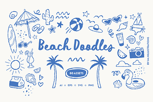 Beach Doodles Illustration Bundle