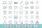 Office Line Icon Vector Set SVG, an Outline Icon by Ghagra (Thumbnail 1 of 3)