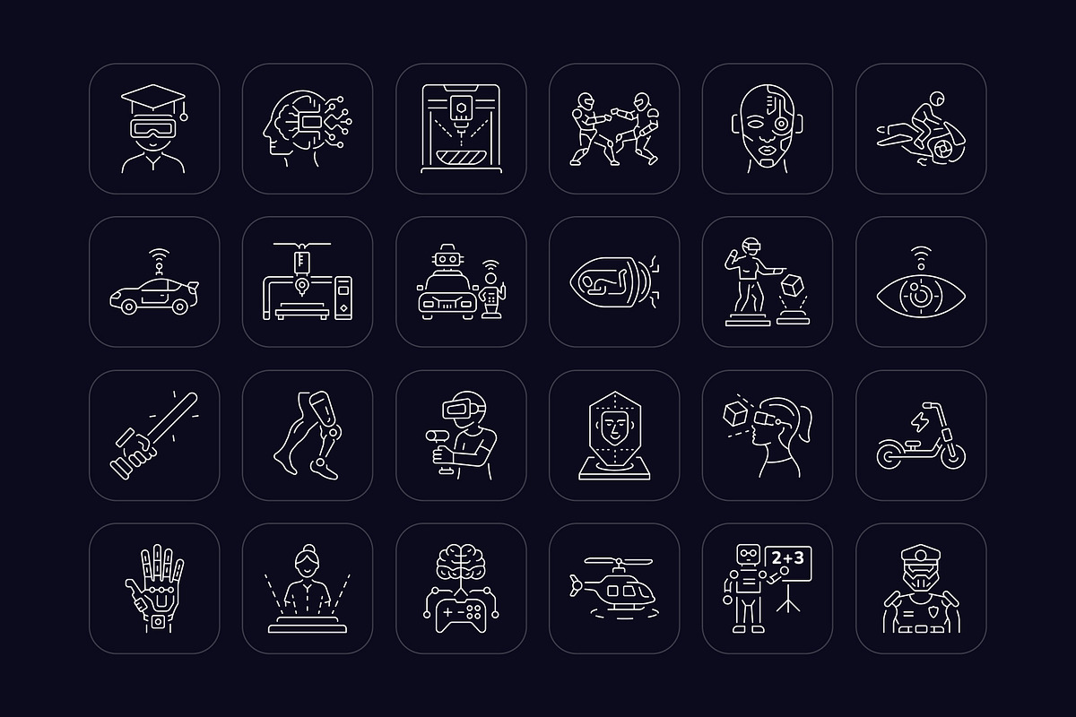 Animated Futuristic Icon Art Set, an Outline Icon by Prosymbols (Photo 3 of 4)