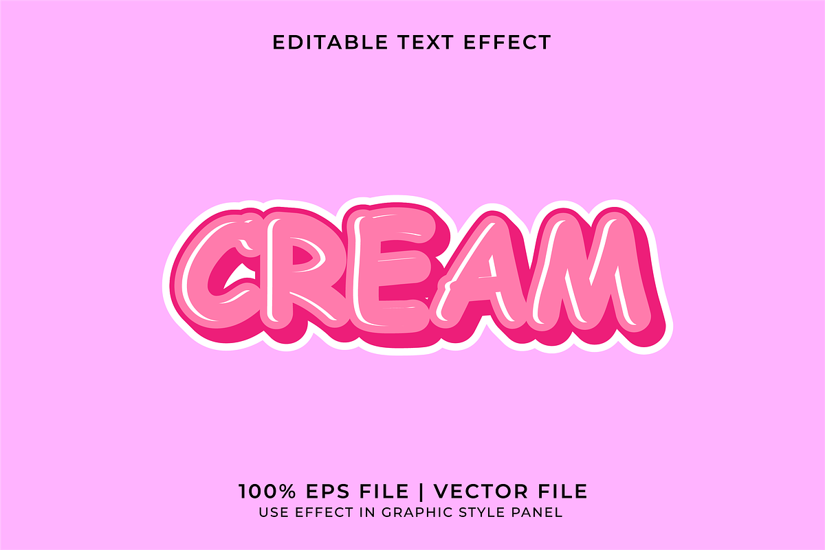 Cute Cream Text Effects Bundle, a Layer Style Add-On by WM48 Shop (Photo 4 of 10)