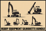 Heavy Equipment Silhouette Bundle, an Illustration by jahid234 (Thumbnail 1 of 7)