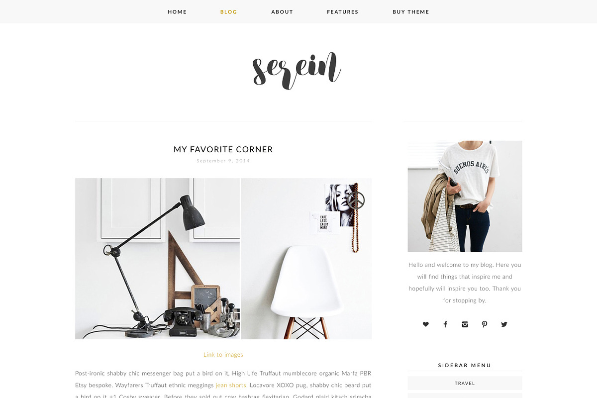 Responsive WP Theme - Serein, a WordPress Template by Light Morango (Photo 6 of 6)