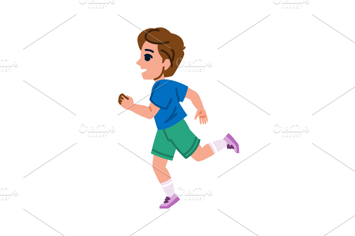Happy child running, exercising and, a Sport Illustration by pikepicture
