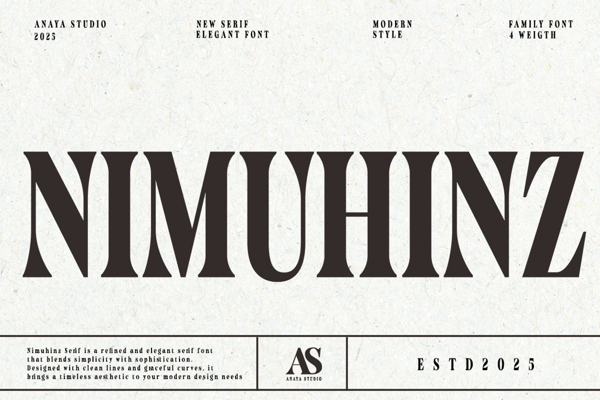 Nimuhinz, a Serif Font by AnayaStudio (Photo 1 of 8)