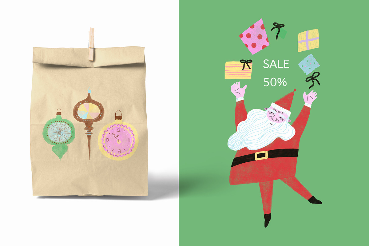 Christmas Festive Gang, a Seasonal Illustration by Annakniaz (Photo 4 of 15)