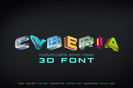 CYBERIA 3D Font, a Handwritten Font by Sentavio