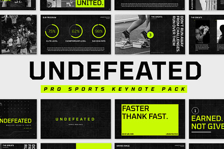 UNDEFEATED - PRO SPORTS KEYNOTE PACK, a Presentation Template by GOAT Design Co.