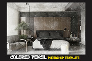 Colored Pencil Photoshop Template, a Layer Style Add-On by 3d_model_tifotizi (Thumbnail 1 of 3)