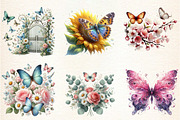 Butterfly Flowers Sublimation Clipar, an Illustration by DreamArtGraphic (Thumbnail 5 of 5)