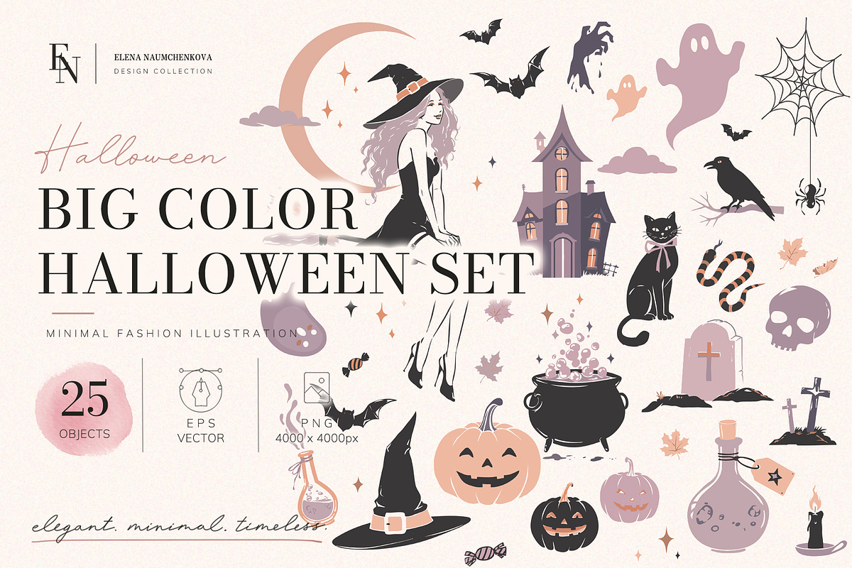 Big Halloween Silhouette Vector Set, an Object Graphic by Elena Naumchenkova (Photo 1 of 3)