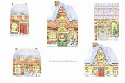 Christmas houses, an Illustration by Love Watercolor Store (Thumbnail 10 of 12)