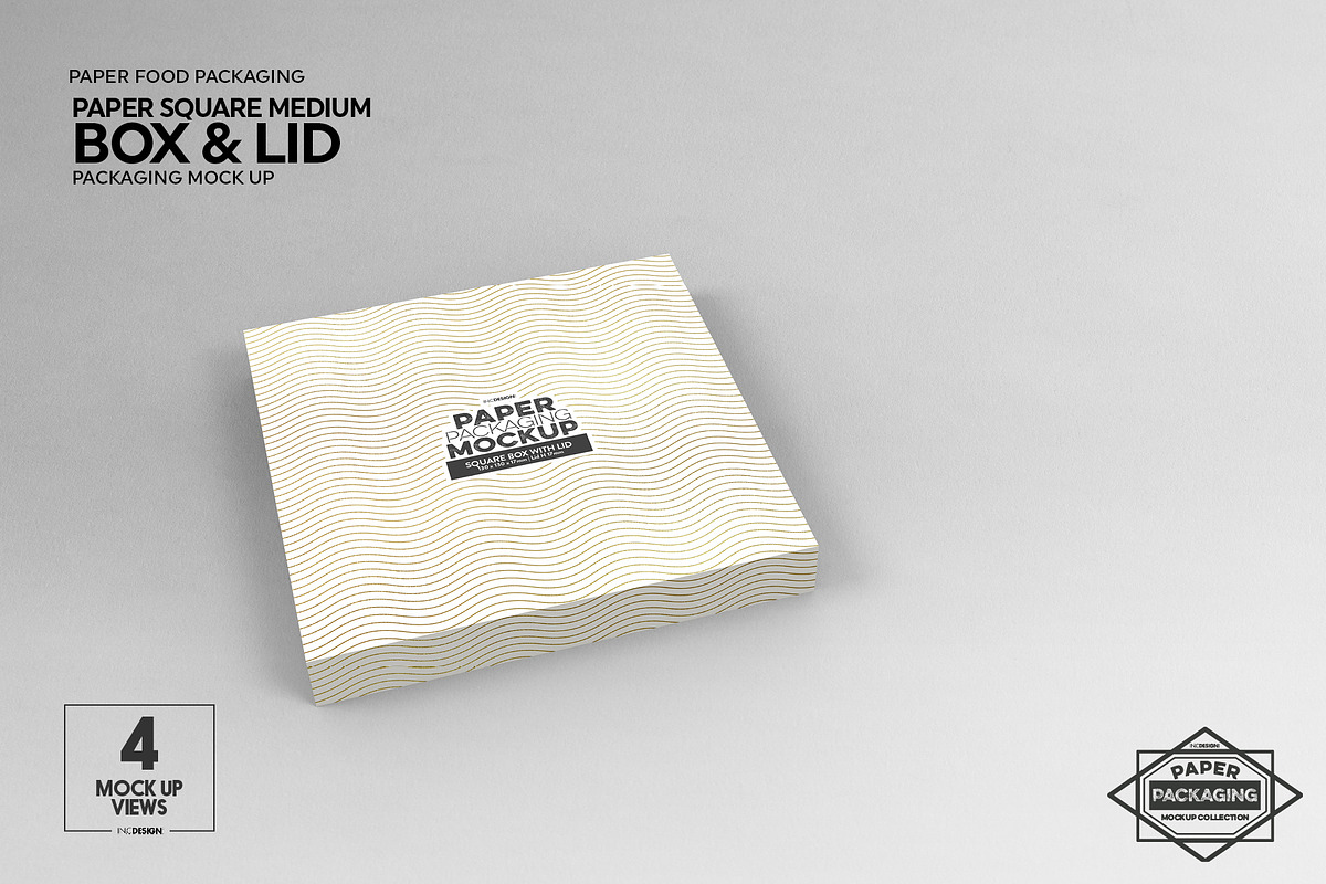 Medium Square Paper Box&Lid Mockup, a Cups & Container Mockup by INCDesign (Photo 5 of 7)