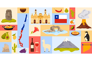 Travel to Chile and Santiago, an Illustration by Flashvector