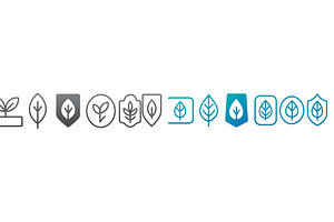 Various leaf designs and shield, an Illustration by ZinetroN