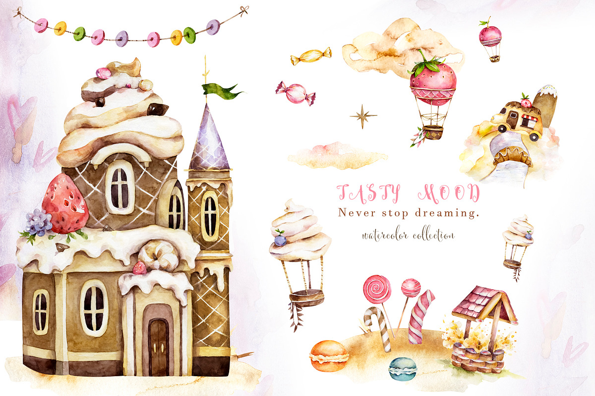 Sweet Dreams. Holiday watercolor set, a Decorative Illustration by Ann Art Houze (Photo 9 of 13)
