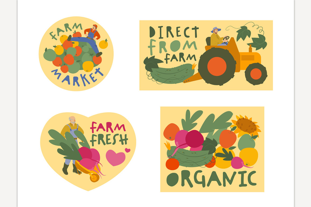 Organic food, gardening, farming, a Food Illustration by Anna's Shop