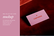 Red Velvet Business Card Mockup, a Business Card Template by The Ethical Agency (Thumbnail 2 of 2)