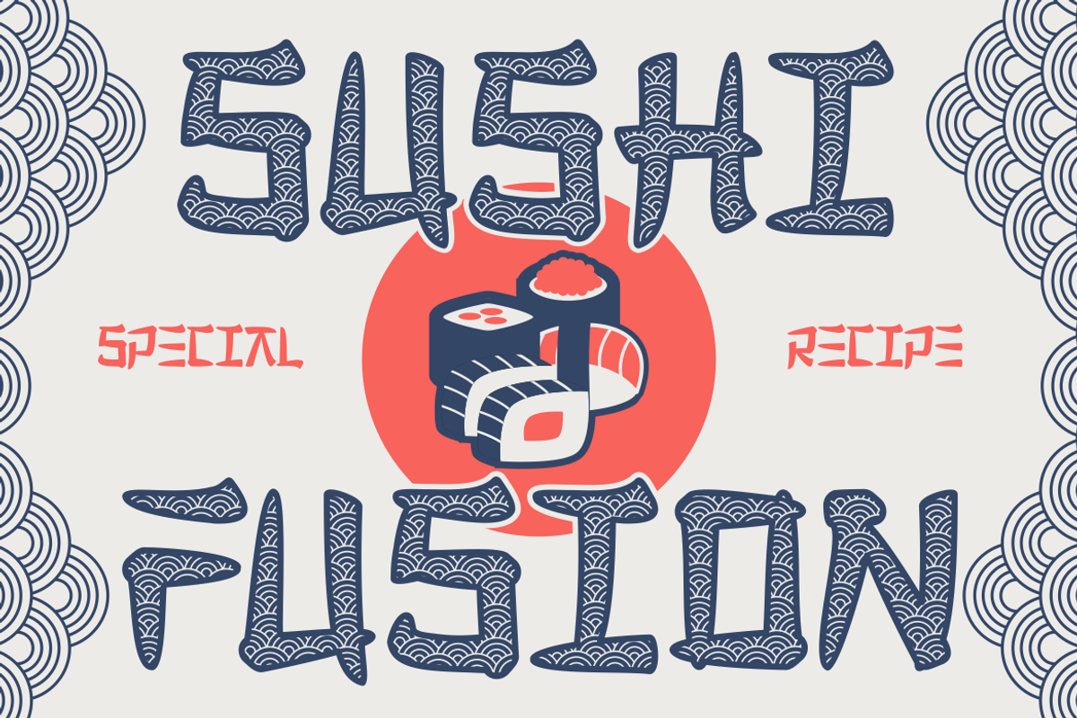 Sushi Fusion - Asian Theme Font, a Font by PutraCetol Studio (Photo 7 of 11)