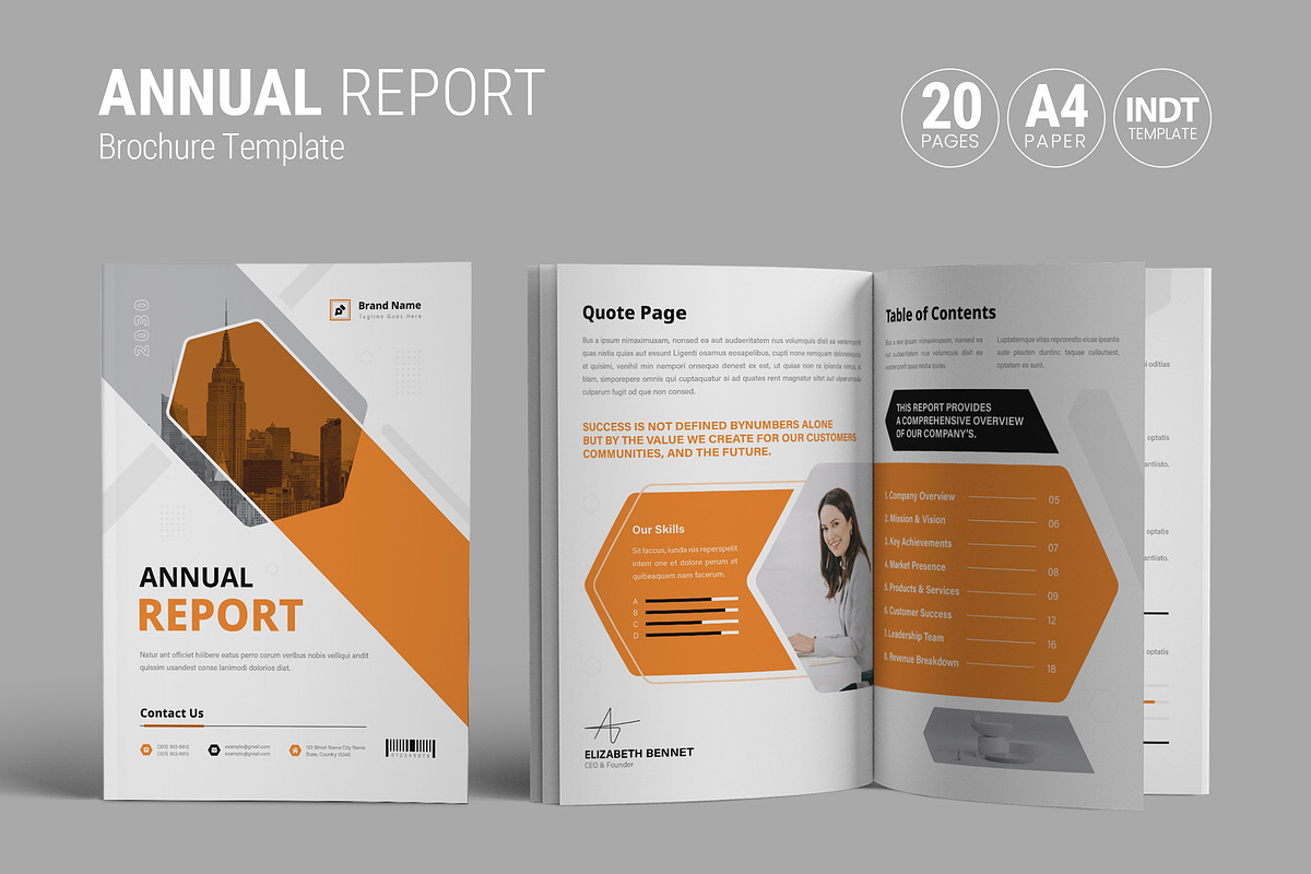 Annual Report Brochure Template, a Brochure Template by White Graphic (Photo 1 of 11)