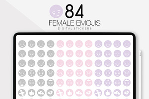 84 Female Emojis Mood and Symptoms