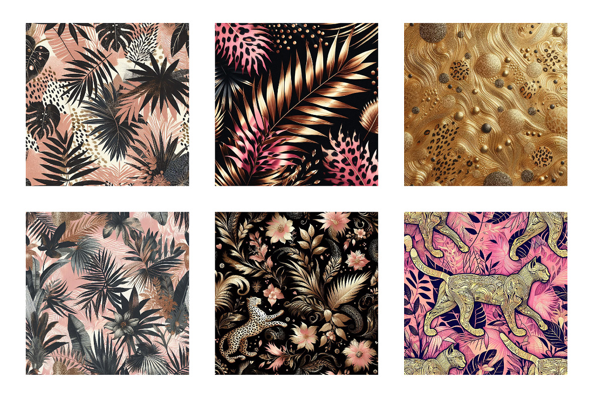 Pink and Gold Leopard Digital Paper, an Illustration by CreationArt (Photo 3 of 5)