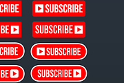 YouTube Subscribe Button Icon Bundle, a Graphic by Vaughn Studios (Thumbnail 3 of 6)