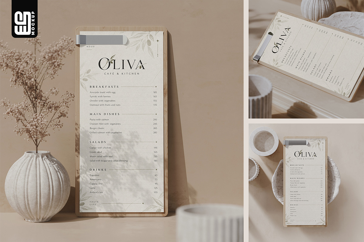 Menu Board with Metal Clip Mockup, an Advertising Mockup by SD Mockup (Photo 1 of 4)