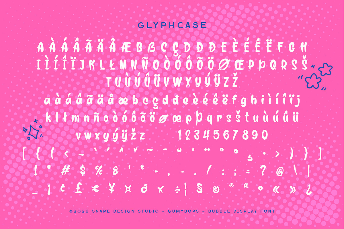 Gumybops - Bubble Display Font, a Sans Serif Font by Snape Design Studio (Photo 5 of 12)